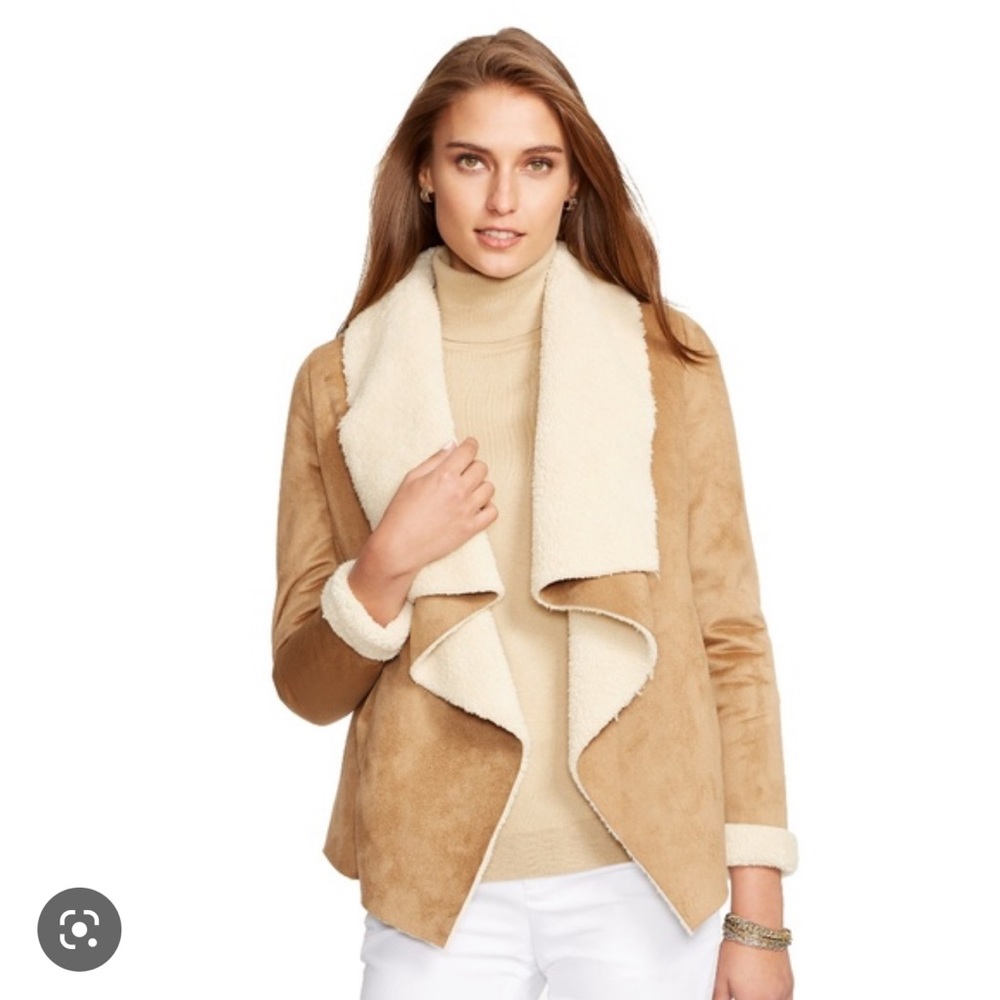 Lauren Ralph Lauren Open Front Suede Jacket - Size Small